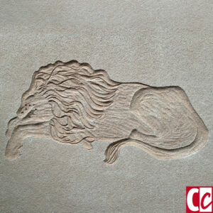 Linocut of a lion