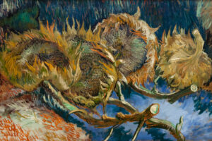 Four sunflowers, van Gogh