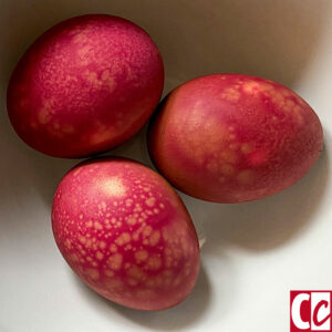 Beetroot coloured eggs