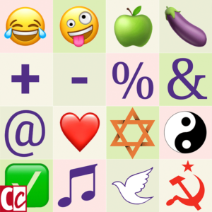 Different symbols and icons