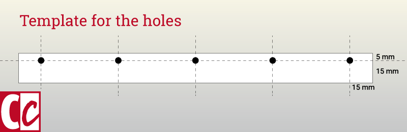Template for the holes